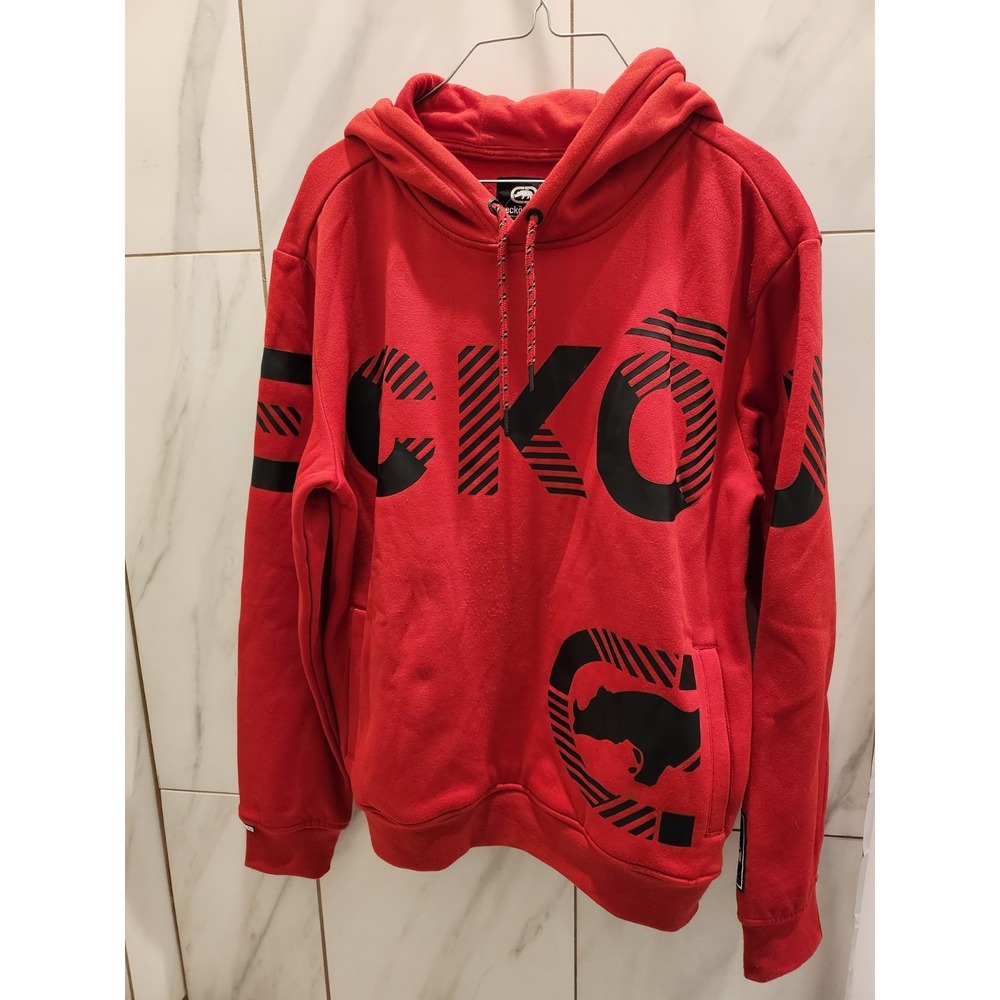 New ECKO UNLTD Fleece Lined RED Pullover Hoodie/Jacket Men's Size SMALL